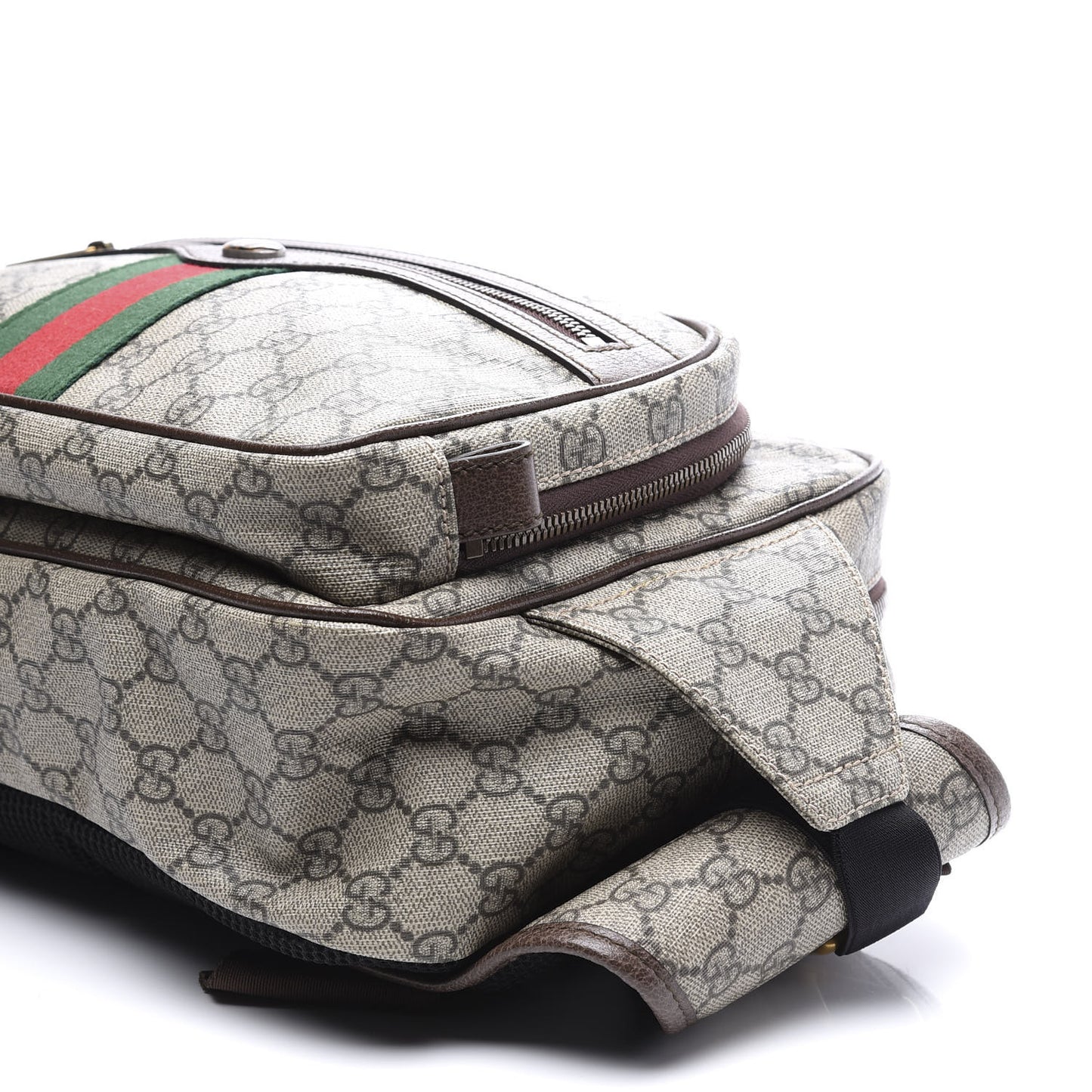 Soft GG Supreme Monogram Textured Dollar Calfskin Web Ophidia Pouch Pocket Belt Bag Beige Ebony New Acero Black