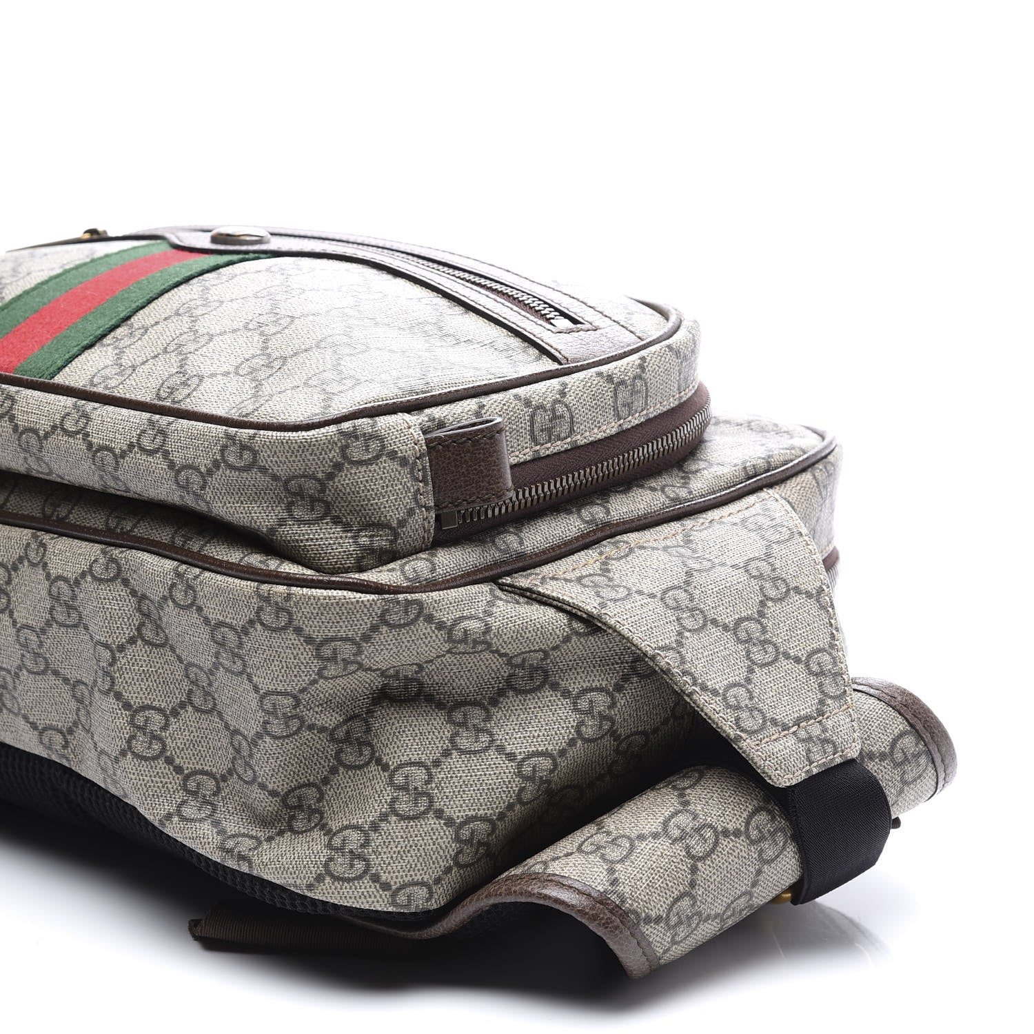 Gucci Soft GG Supreme Monogram Textured Dollar Calfskin Web Ophidia Pouch Pocket Belt Bag Beige Ebony New Acero Black 9 of 11