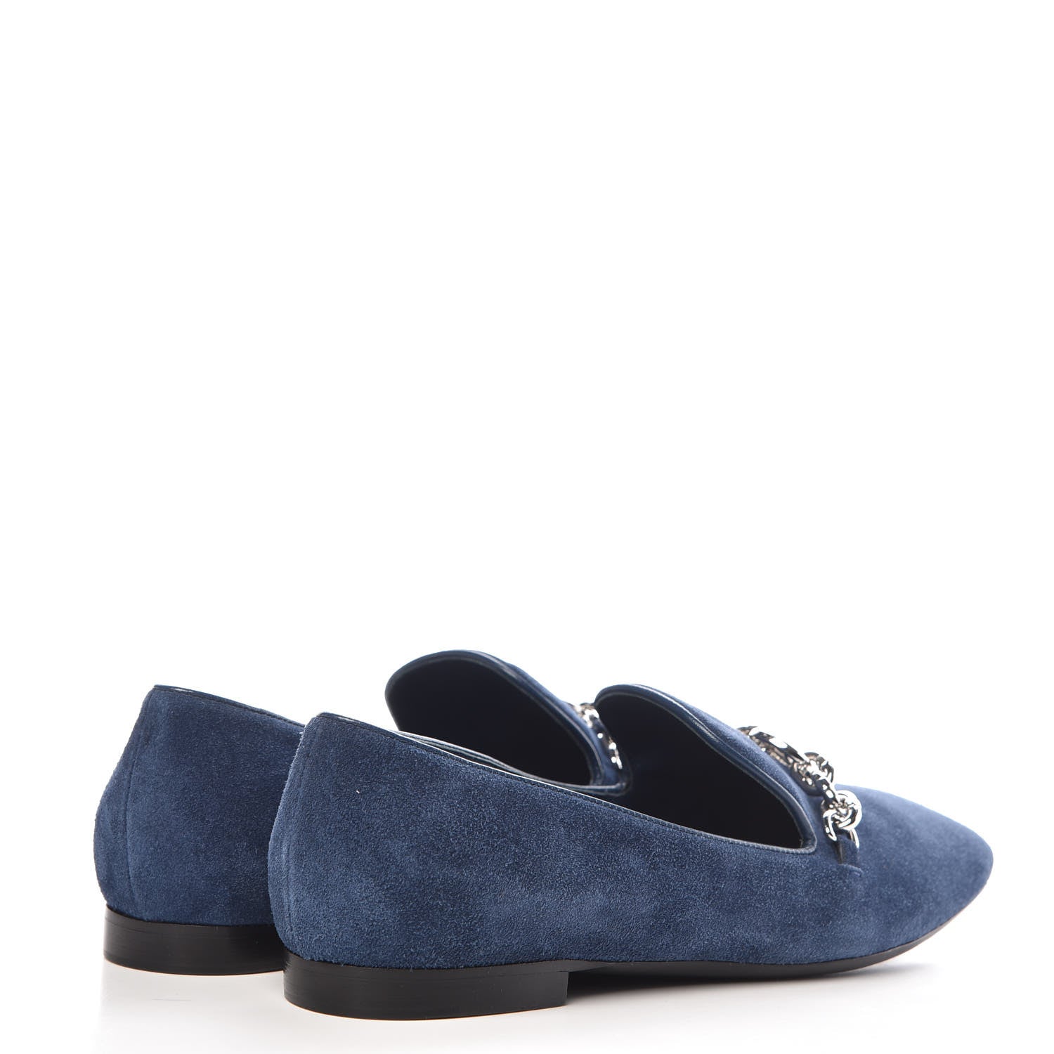 Louis Vuitton Suede Schoolgirl Flat Slippers 37.5 Blue 4 of 9