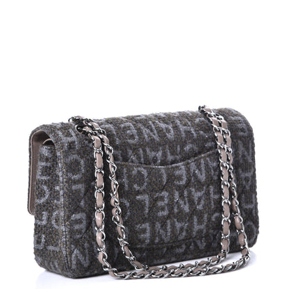 Chanel Tweed Quilted Medium Double Flap Grey 4 of 9