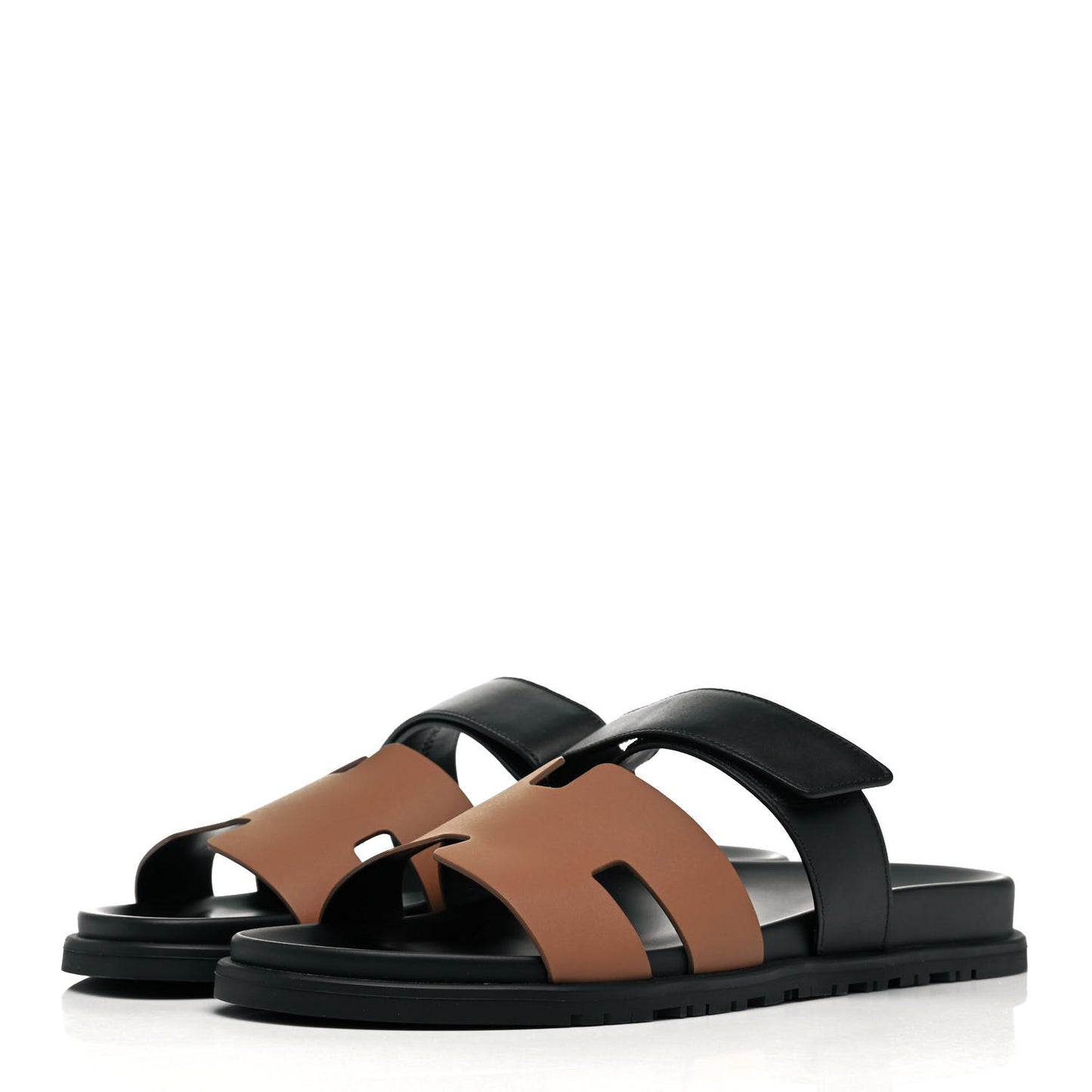 Calfskin Mens Chypre Sandals 45 Naturel Safari Black