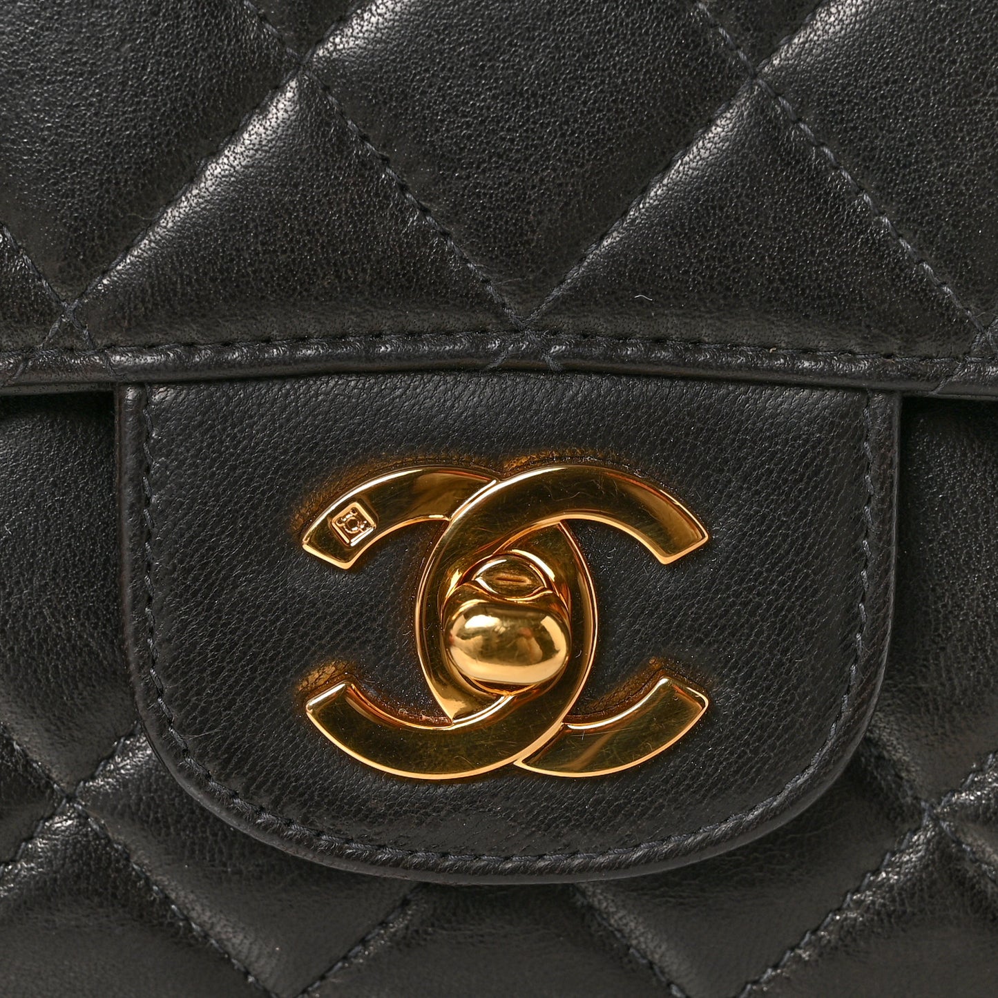 Lambskin Quilted Medium Rectangular Kelly Flap Bag Black