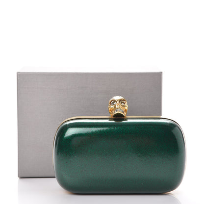 Alexander McQueen Patent Crystal Skull Box Clutch Green 8 of 8