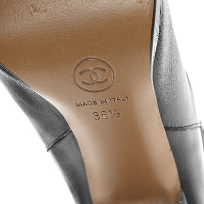 Chanel Calfskin CC Ankle Boots 36.5 Black 7 of 9