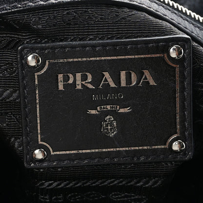 Prada Glace Calf Tessuto Nylon Shoulder Bag Black 5 of 7