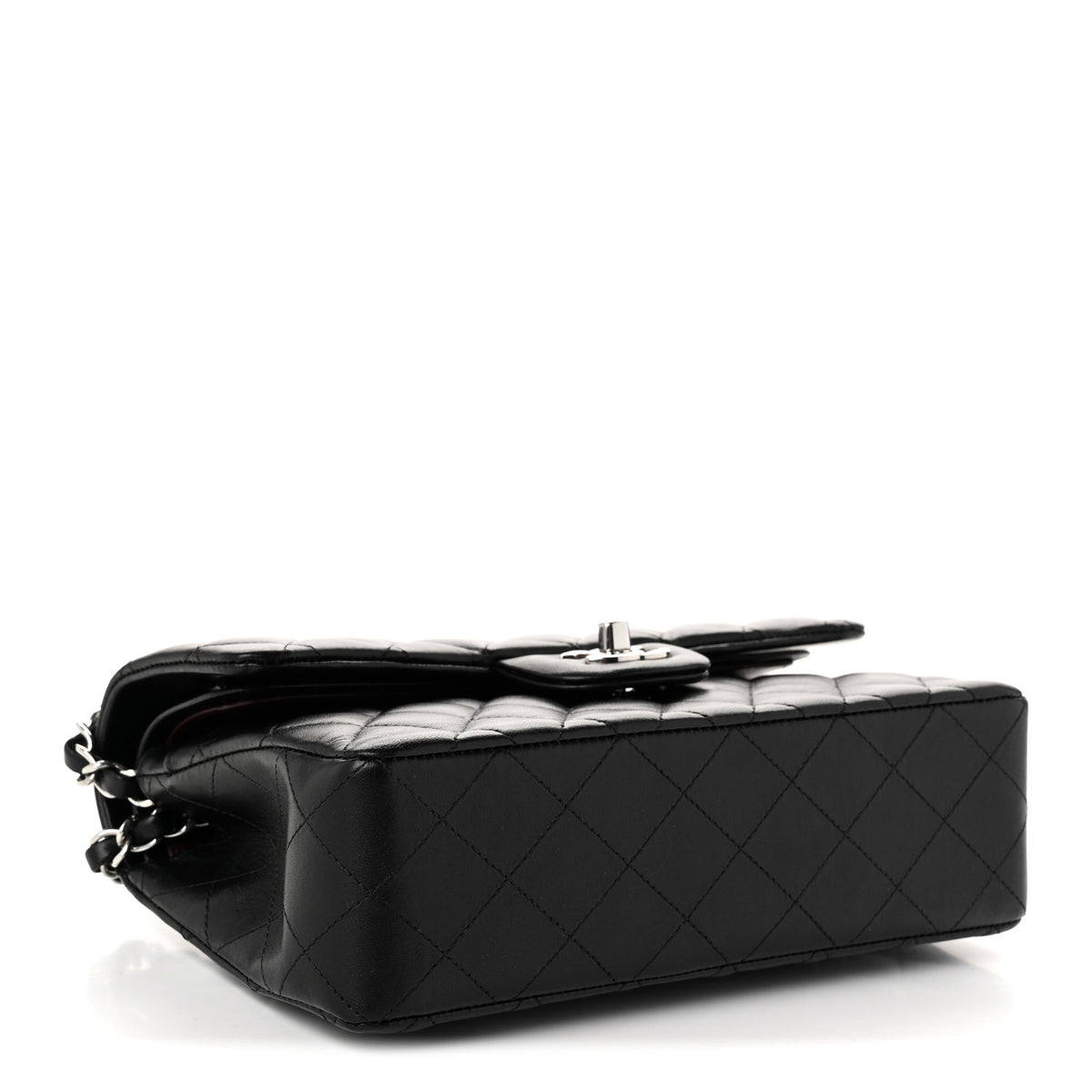 Lambskin Quilted Small Double Flap Black