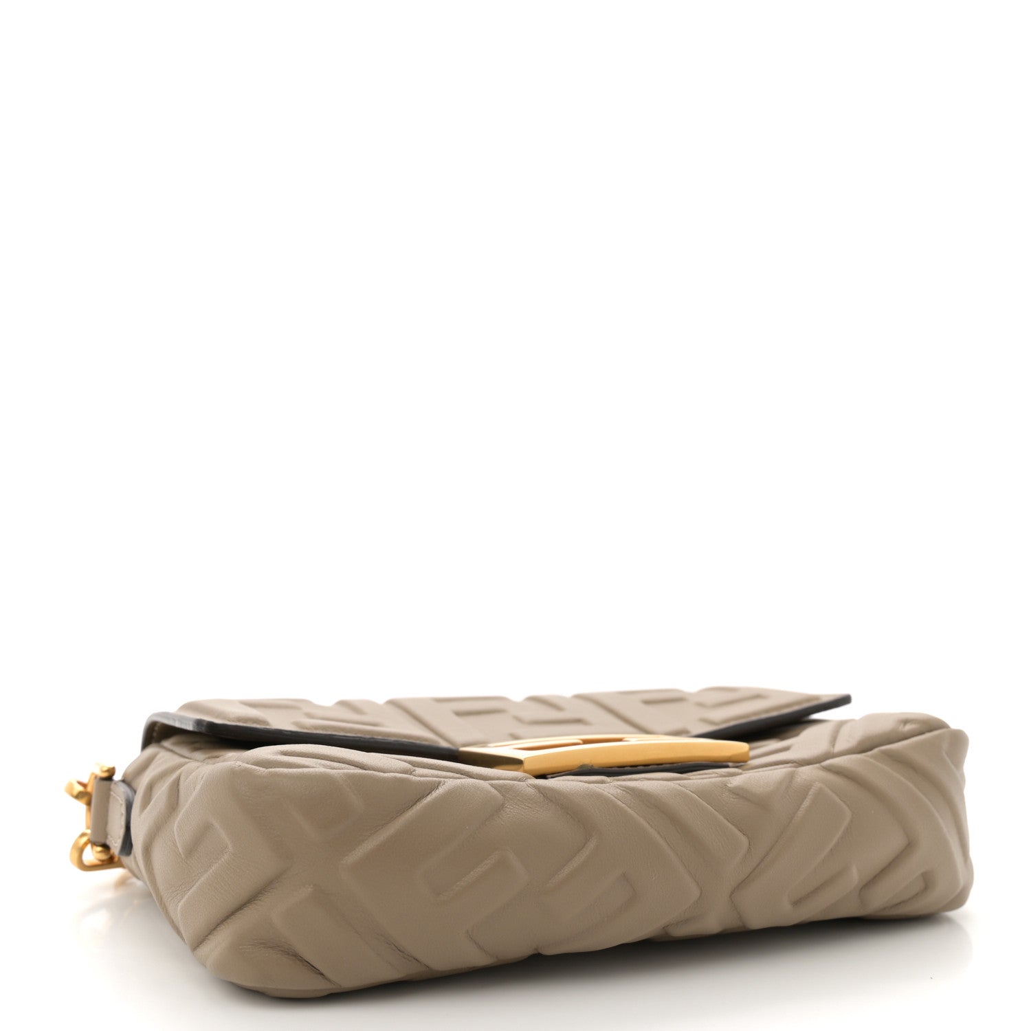 Fendi Nappa FF 1974 Embossed Mini Baguette Dove Gray 4 of 13