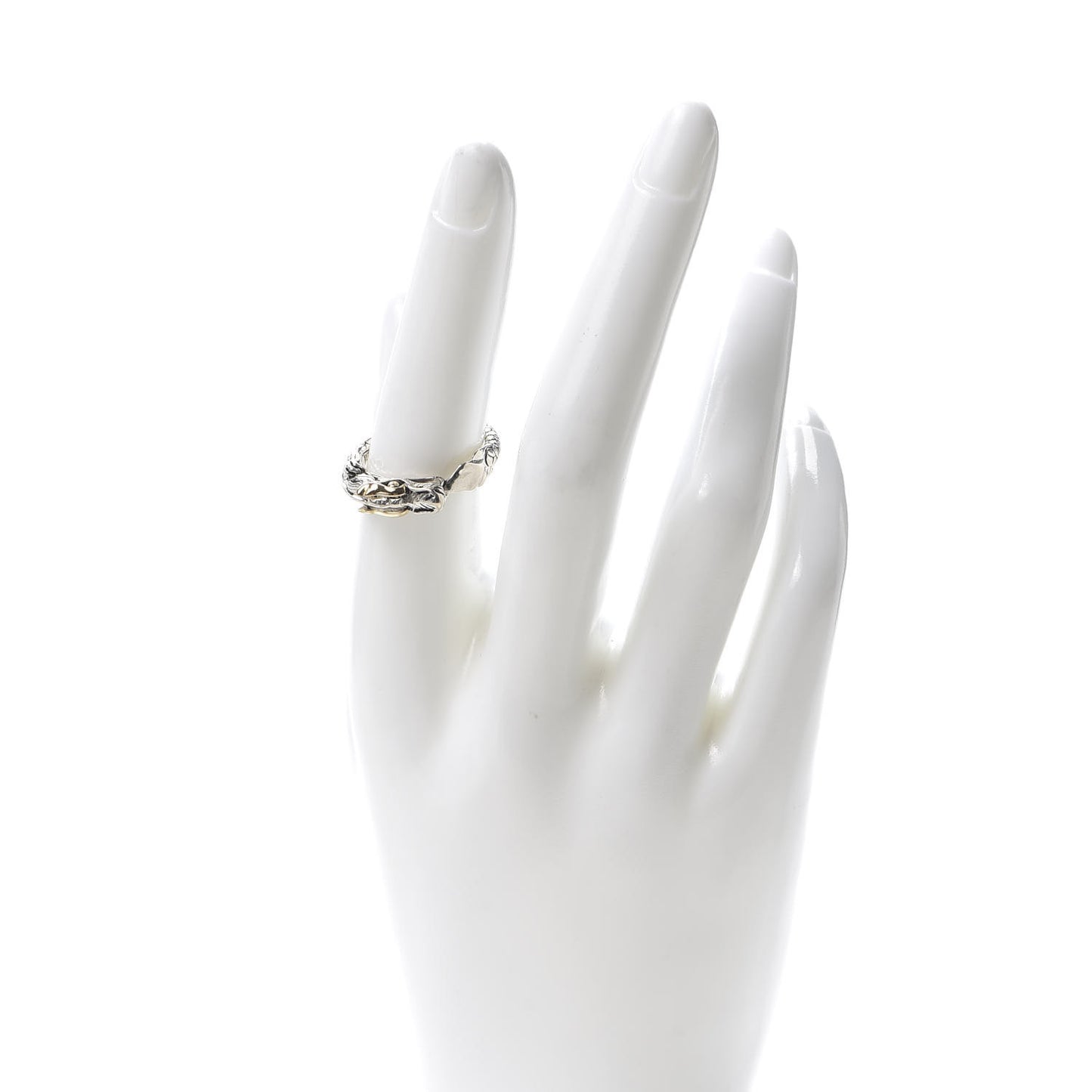 Sterling Silver 18K Yellow Gold Legends Naga Dragon Head Ring 54 7