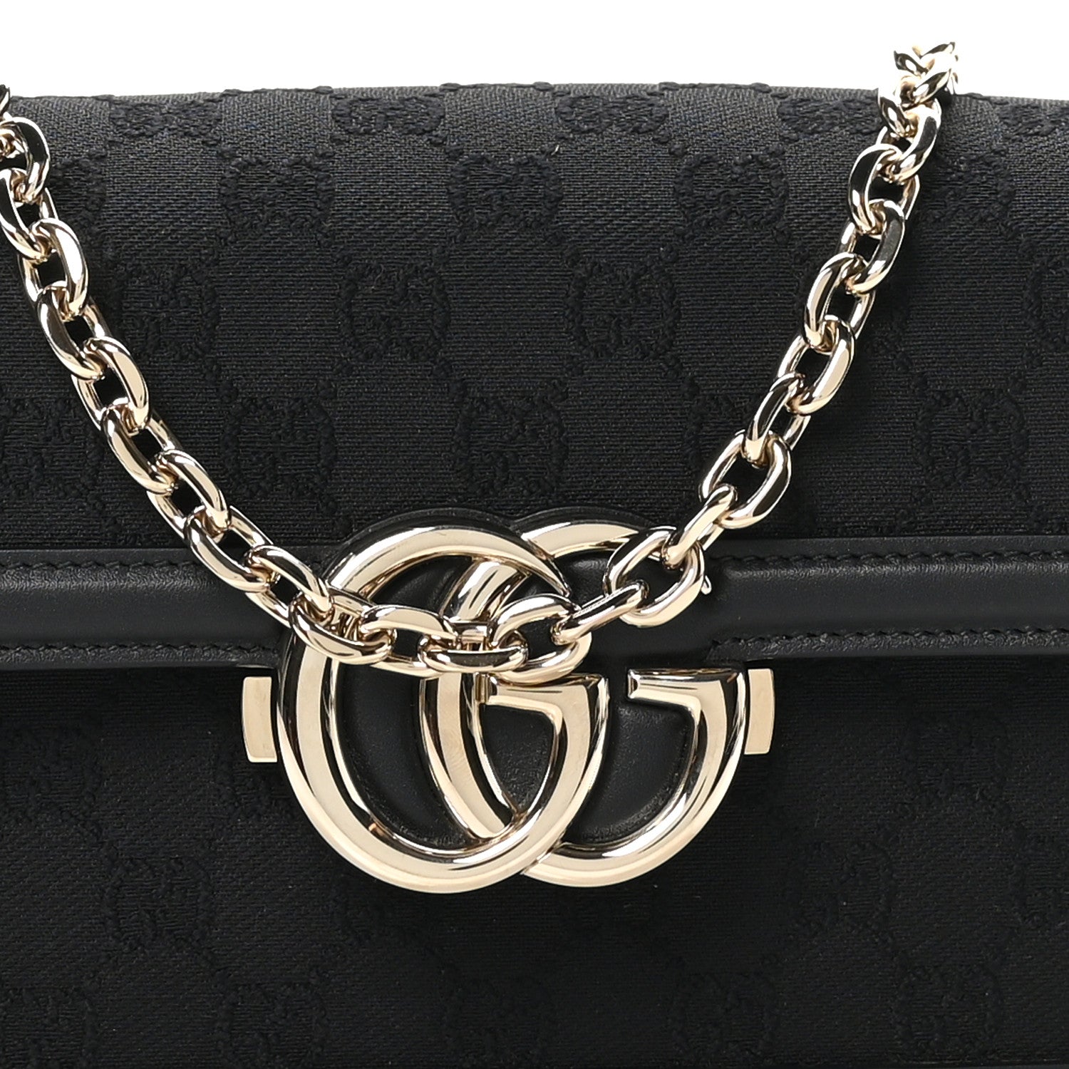 Gucci Crepe Wool Silk GG Monogram Go Small Shoulder Bag Black 8 of 10