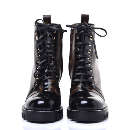Louis Vuitton Patent Calfskin Monogram Star Trail Ankle Boots 40 Black 2 of 10