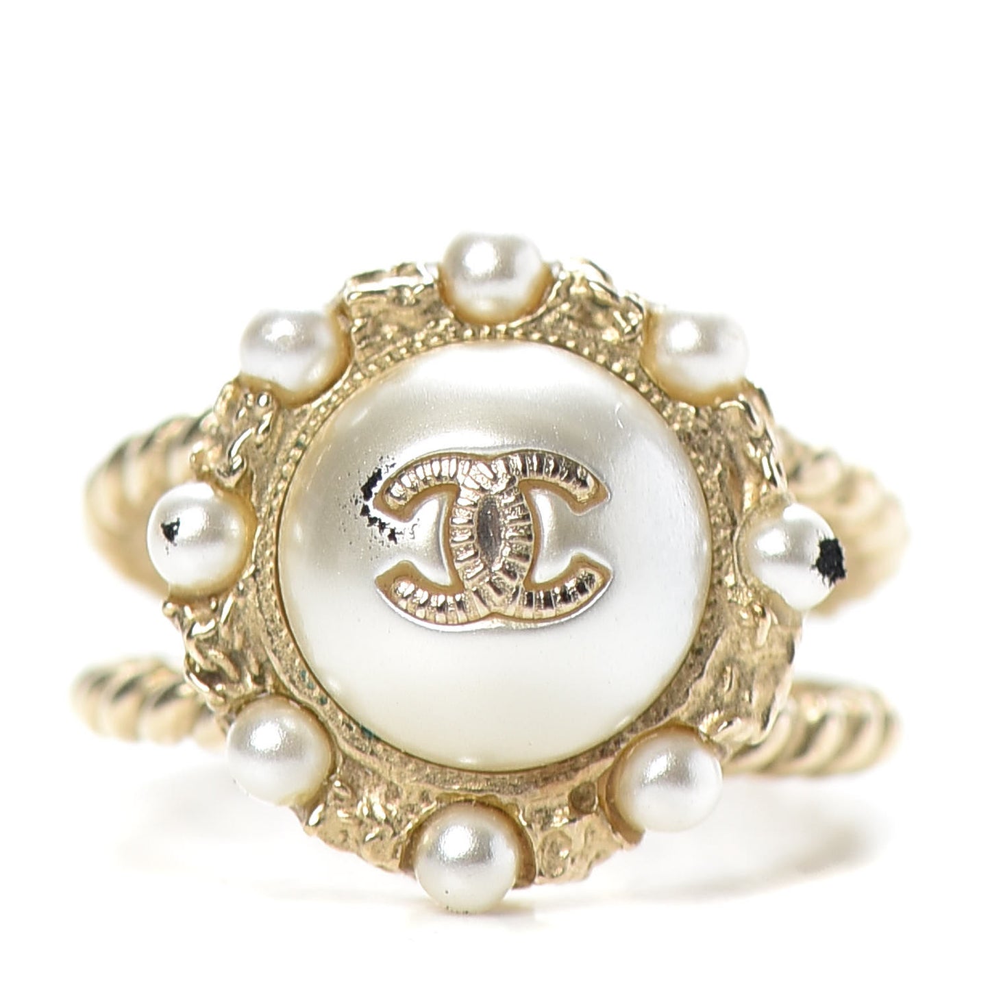 Pearl CC Ring 50 5 Gold Pearly White