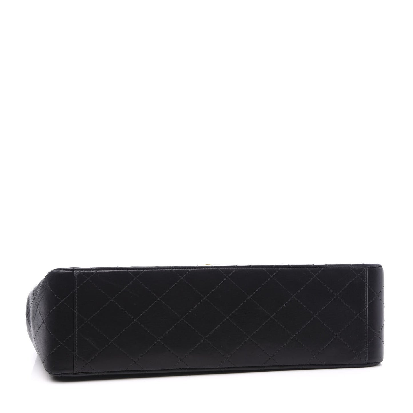Lambskin Quilted XL Jumbo Single Flap Black