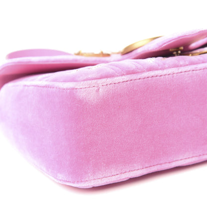 Gucci Velvet Matelasse Marquise Crystals Embroidered Small GG Marmont Shoulder Bag Malva 6 of 9