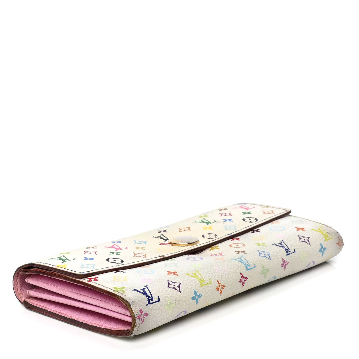 Louis Vuitton Monogram Multicolor Sarah Wallet White Litchi 3 of 5