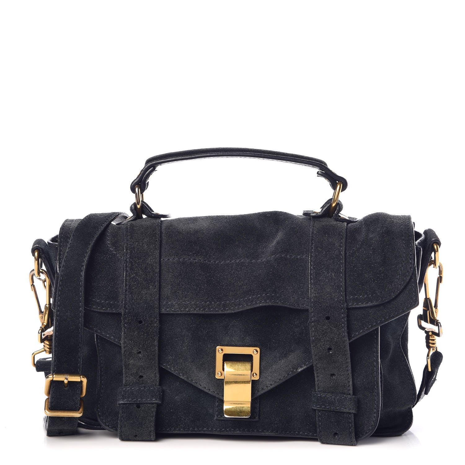 Proenza Schouler Suede Tiny PS1 Satchel Navy 1 of 17