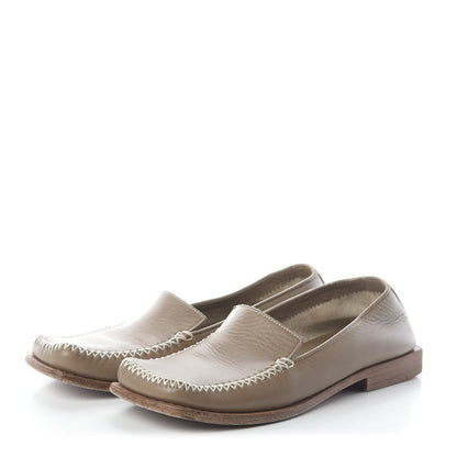 Louis Vuitton Calfskin Square Toe Loafers 36.5 Taupe 3 of 8