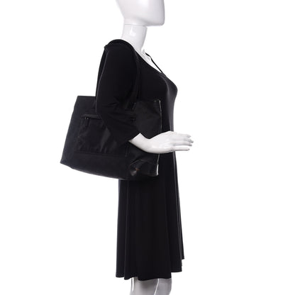 Gucci Nylon Monogram Calfskin Large Tote Bag Black 2 of 9