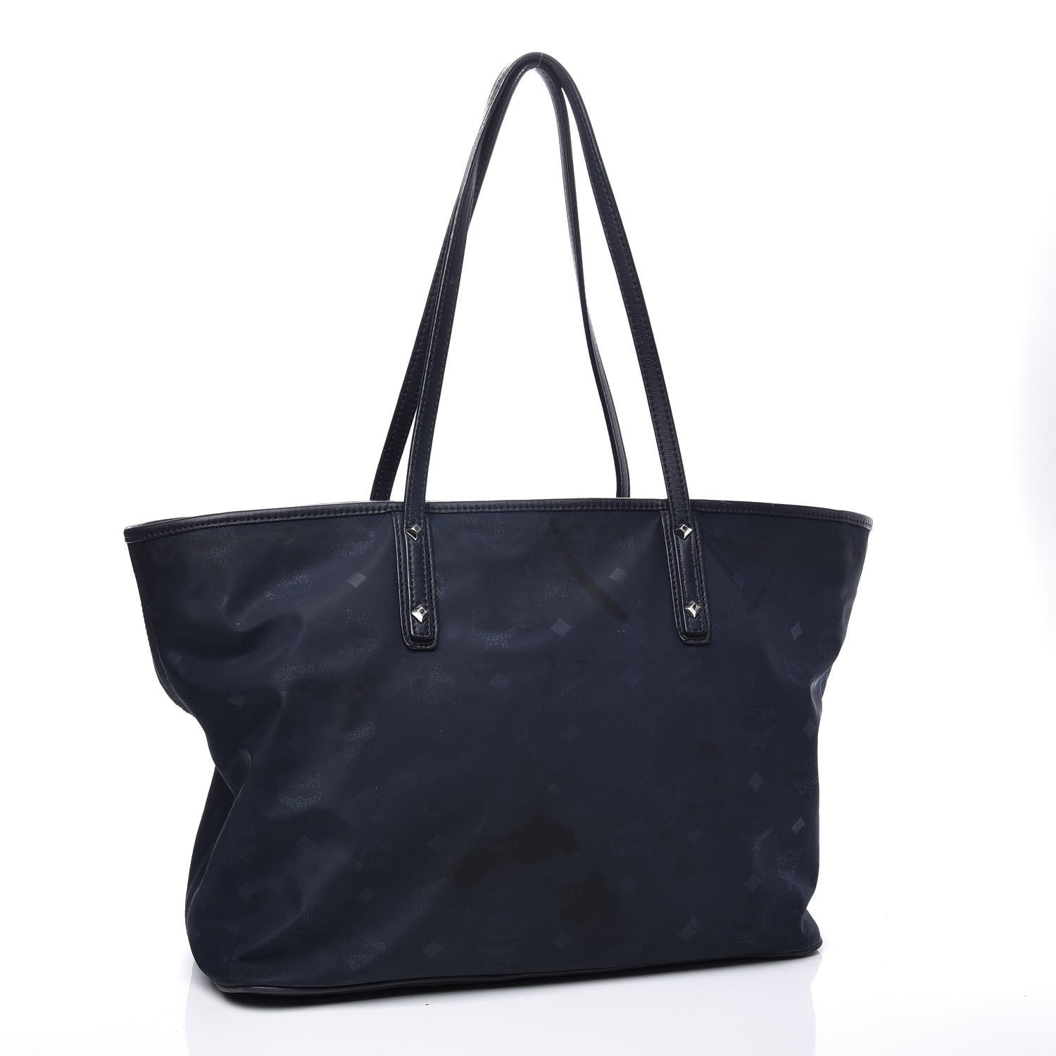 MCM Nylon Monogram Medium Dieter Shopper Tote Navy 2 of 14