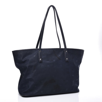 MCM Nylon Monogram Medium Dieter Shopper Tote Navy 2 of 14