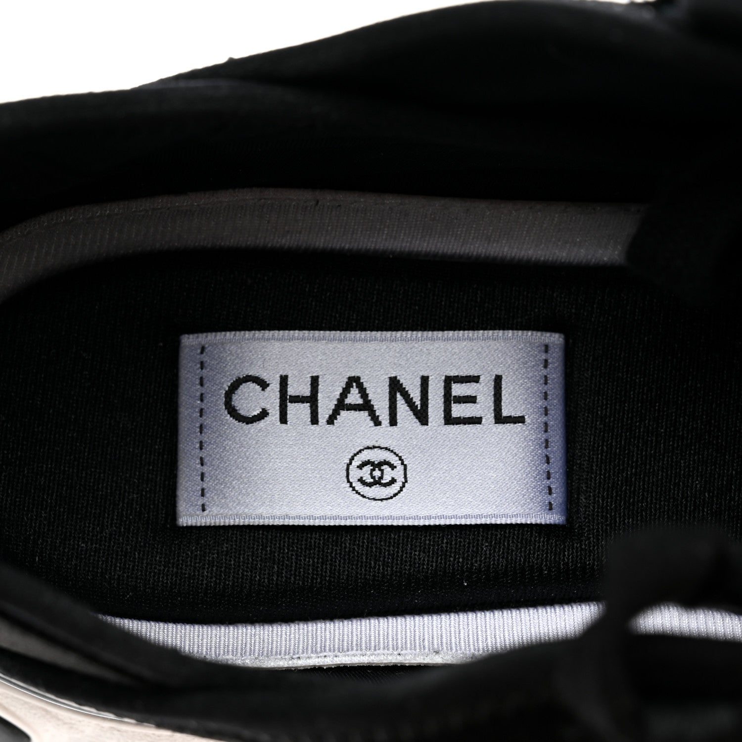 Chanel Velvet Calfskin Mixed Fibers CC Sneakers 38 Black 7 of 9