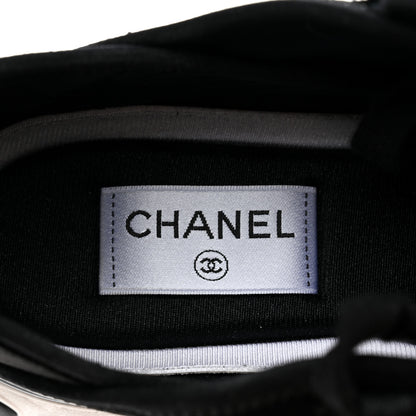 Chanel Velvet Calfskin Mixed Fibers CC Sneakers 38 Black 7 of 9