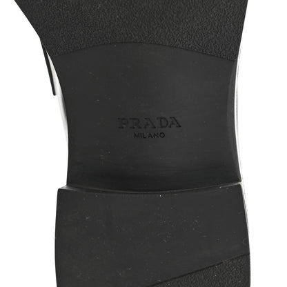 Prada Spazzolato Metal Triangle Logo Mens 35mm Loafers 10 Black 8 of 12