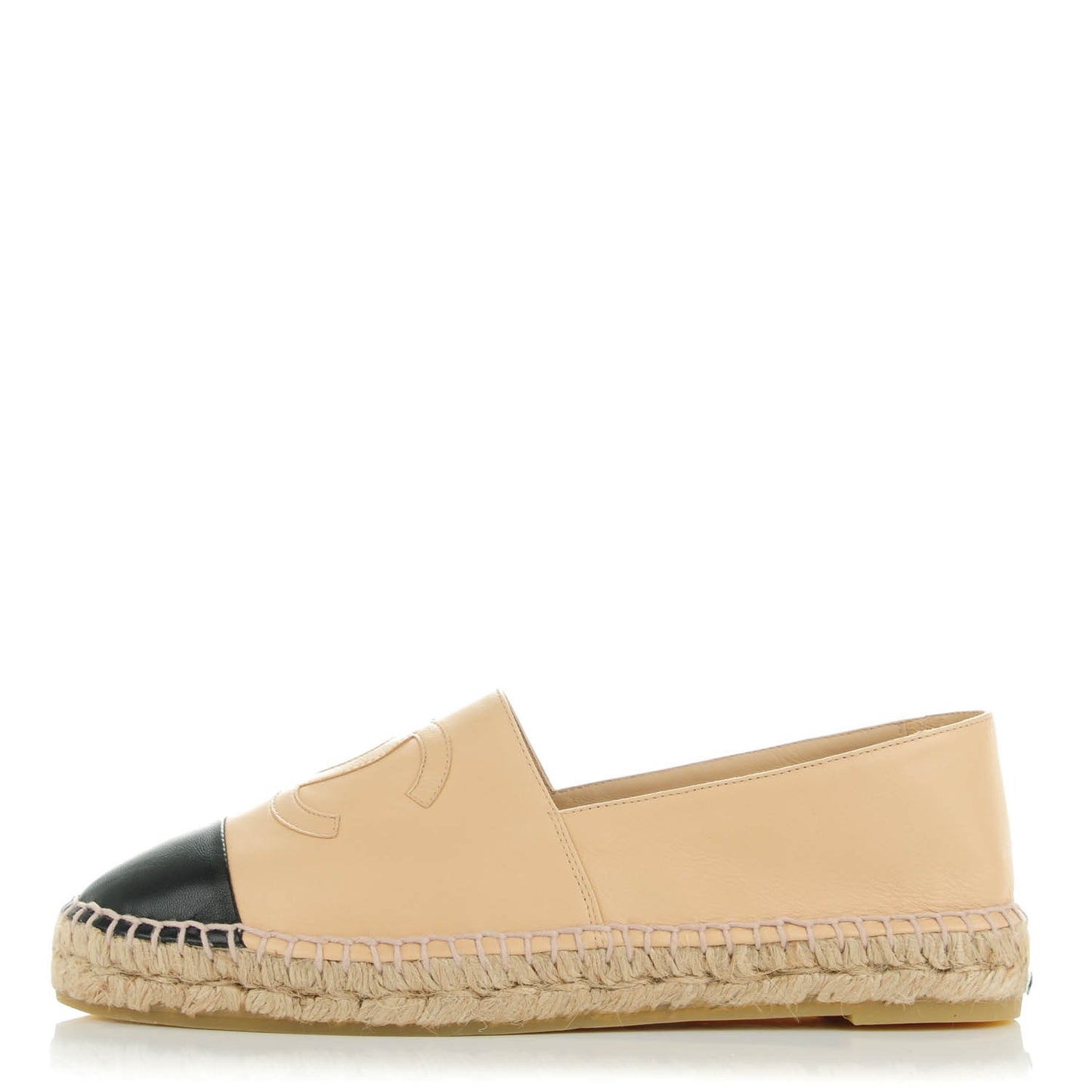 Lambskin CC Espadrilles 40 Beige Black