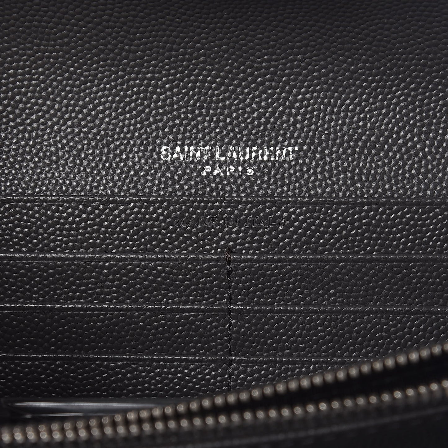 Grain De Poudre Matelasse Large Monogram Flap Wallet Grey Dove White