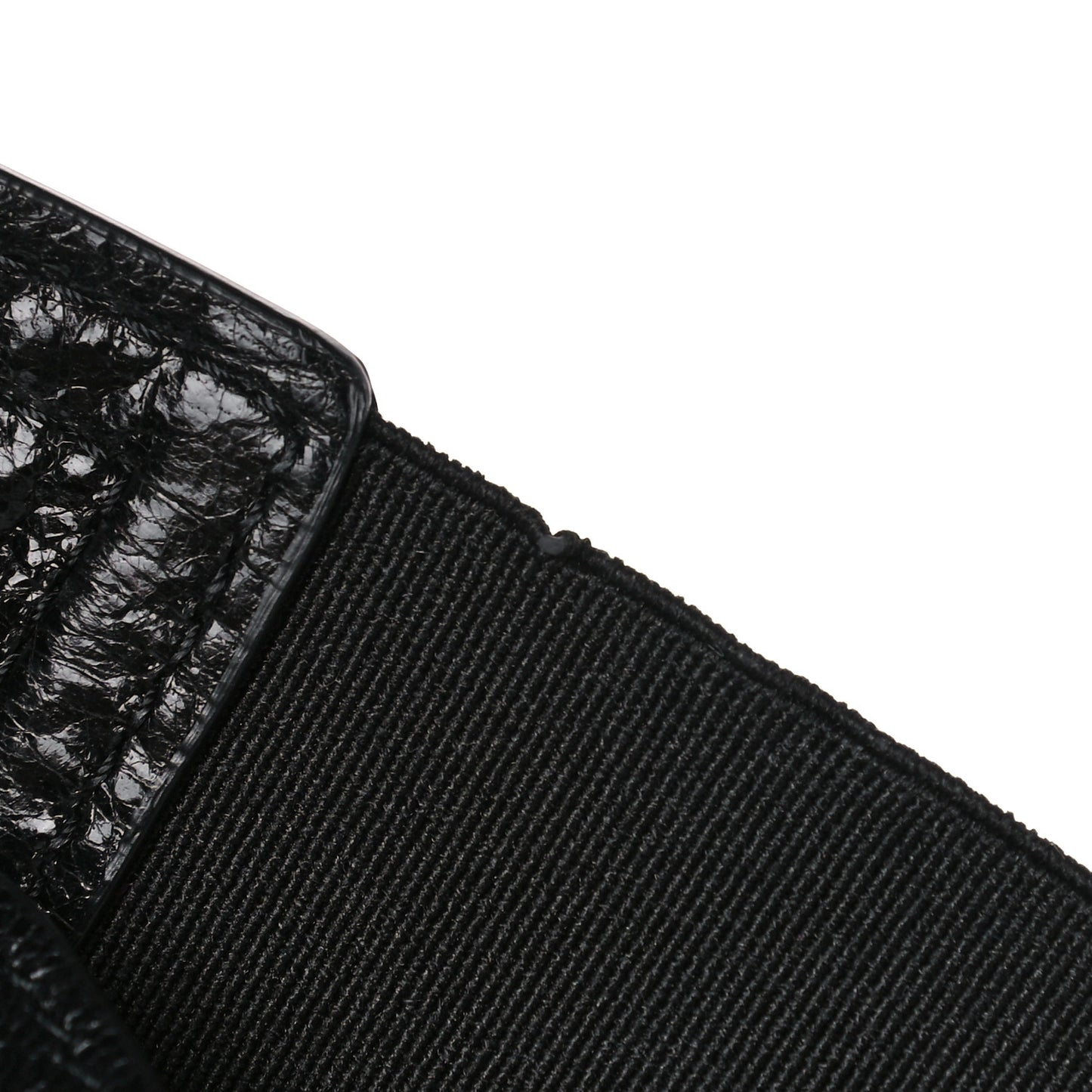 Crinkled Lambskin 135mm Saddle Belt Black