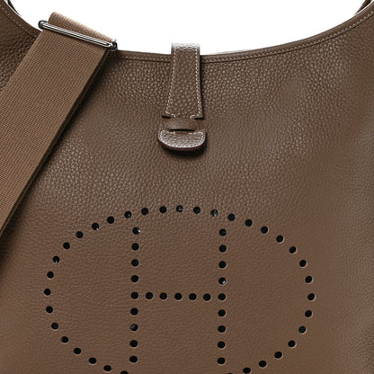 Hermes Taurillon Clemence Evelyne III GM Etoupe 8 of 10
