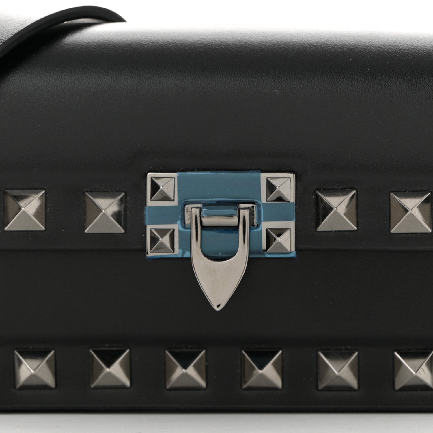 Valentino Garavani Vitello Mini Rockstud Flip Lock Shoulder Bag Black 7 of 10
