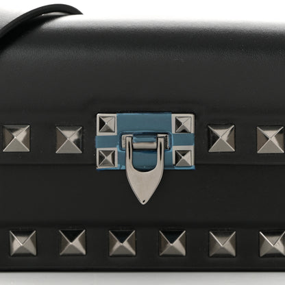 Valentino Garavani Vitello Mini Rockstud Flip Lock Shoulder Bag Black 7 of 10