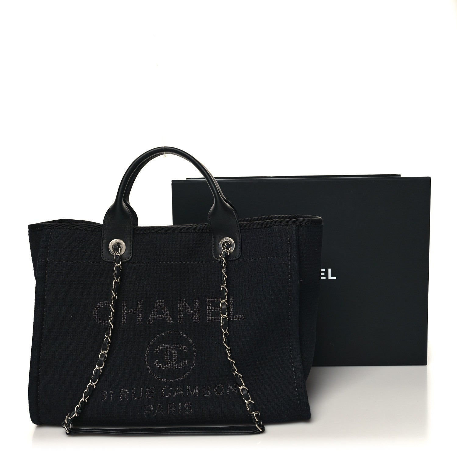Chanel Mixed Fibers Small Deauville Tote Black 13 of 13