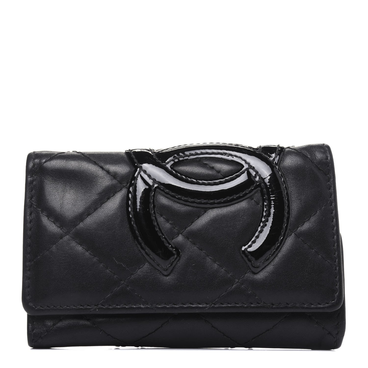 Chanel Calfskin Quilted Cambon 6 Key Holder Black 1 of 16