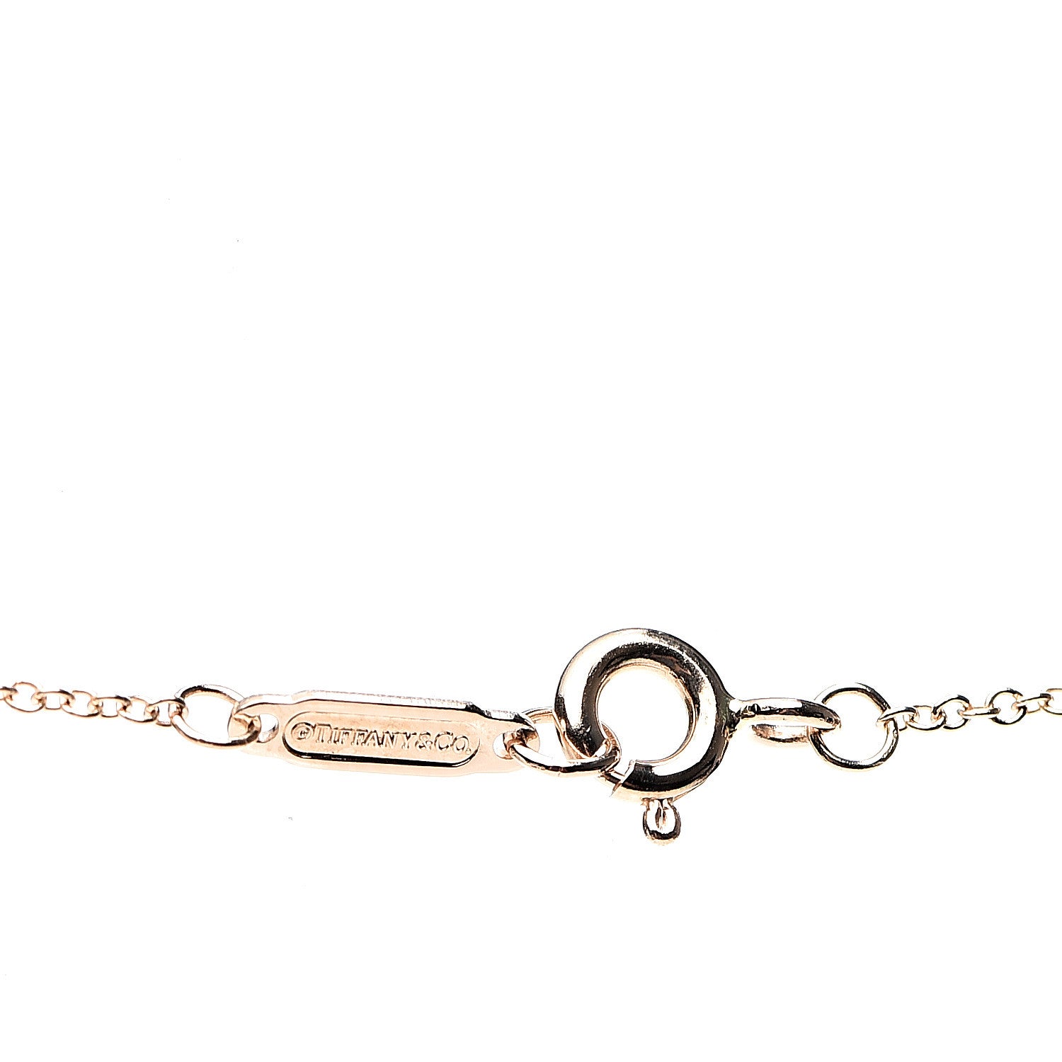 Tiffany 18K Rose Gold Modern Keys Open Round Key Pendant Necklace 6 of 7