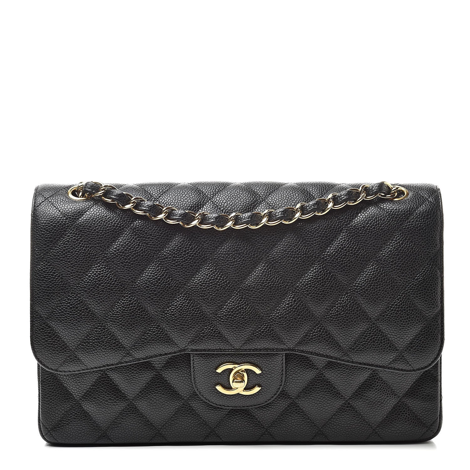 Chanel Caviar Quilted Jumbo Double Flap Black 1 of 11