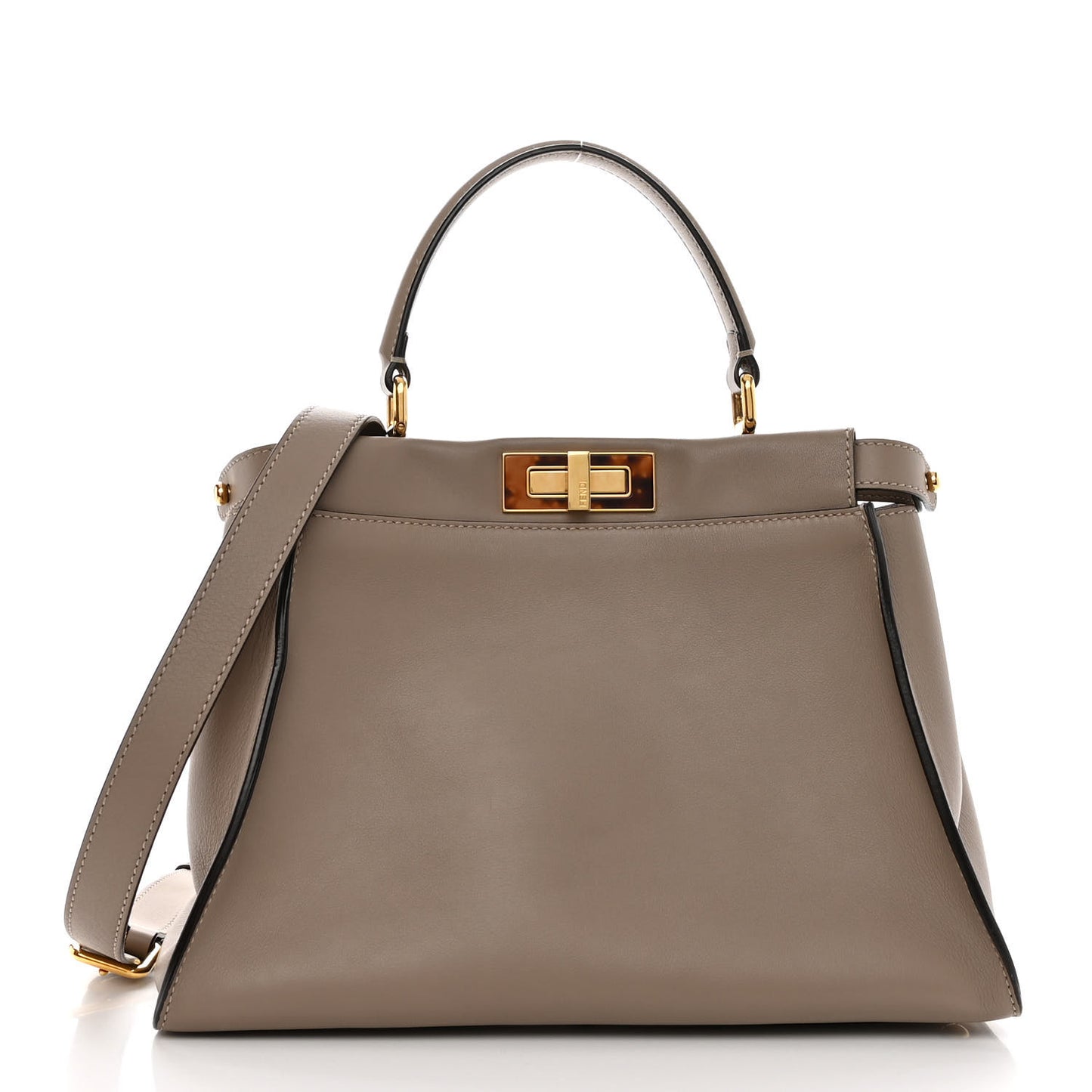 Vitello Seta Plexiglass Tortoise Medium Peekaboo Iconic Satchel Tortora