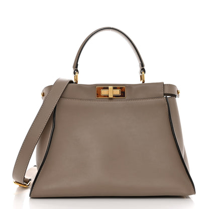 Fendi Vitello Seta Plexiglass Tortoise Medium Peekaboo Iconic Satchel Tortora 1 of 9