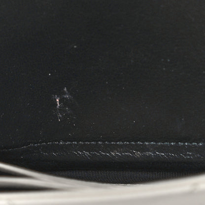 Saint Laurent Grain De Poudre Matelasse Chevron Monogram Chain Wallet White 15 of 20