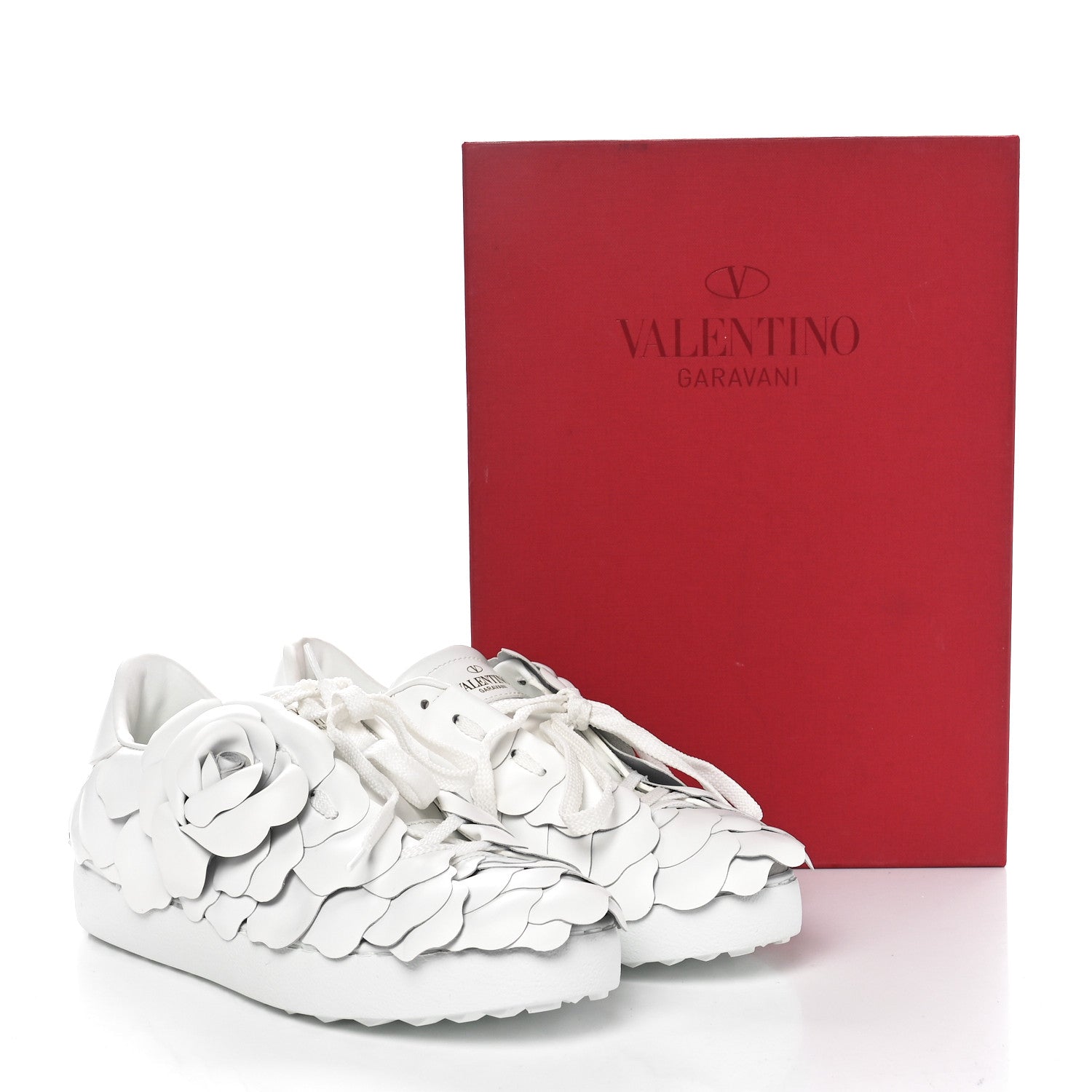 Valentino Garavani Calfskin Atelier 03 Rose Edition Sneakers 37.5 White 9 of 9