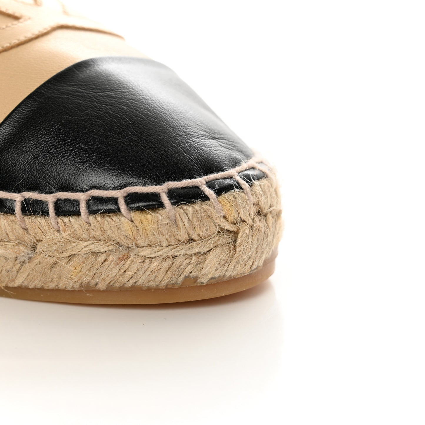 Lambskin CC Espadrilles 38 Beige Black