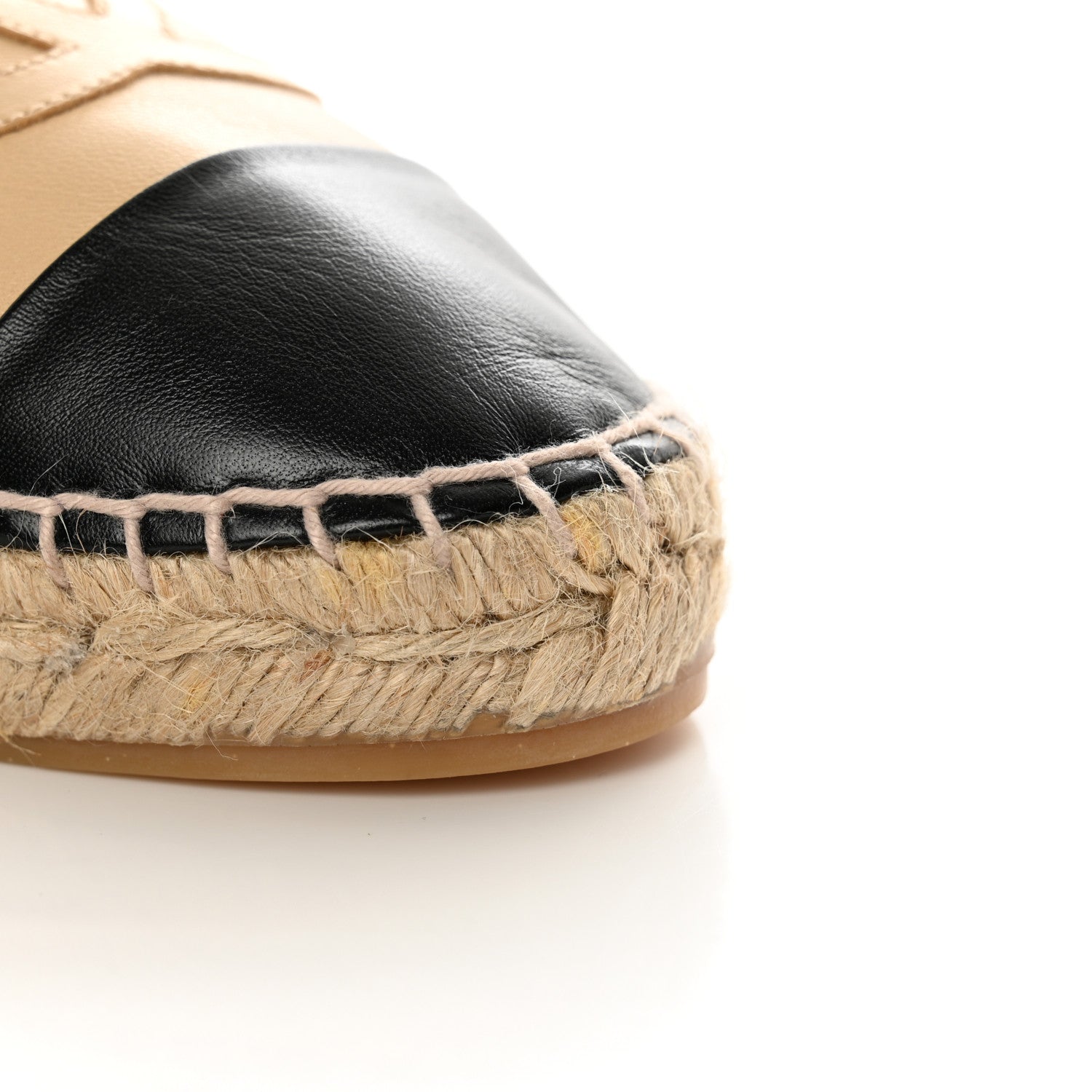 Chanel Lambskin CC Espadrilles 38 Beige Black 14 of 17