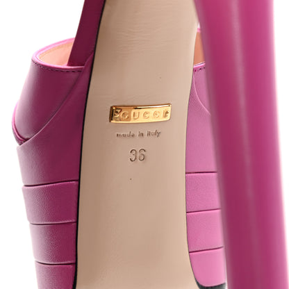 Gucci Malaga Kid Angel T-Strap Platform High Heel Sandals 36 Rododendro 8 of 9