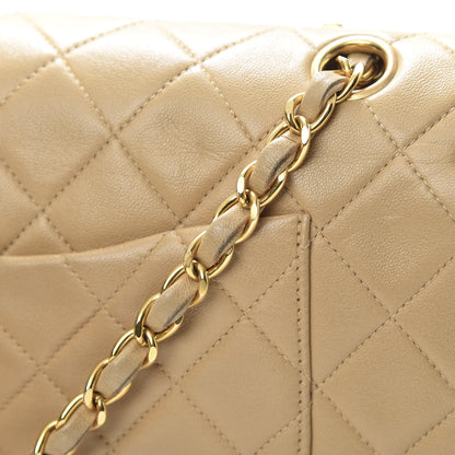 Chanel Lambskin Quilted Medium Double Flap Beige 17 of 18