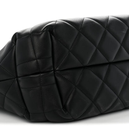 Chanel Lambskin Quilted CC Dweller Drawstring Tote Black 9 of 12