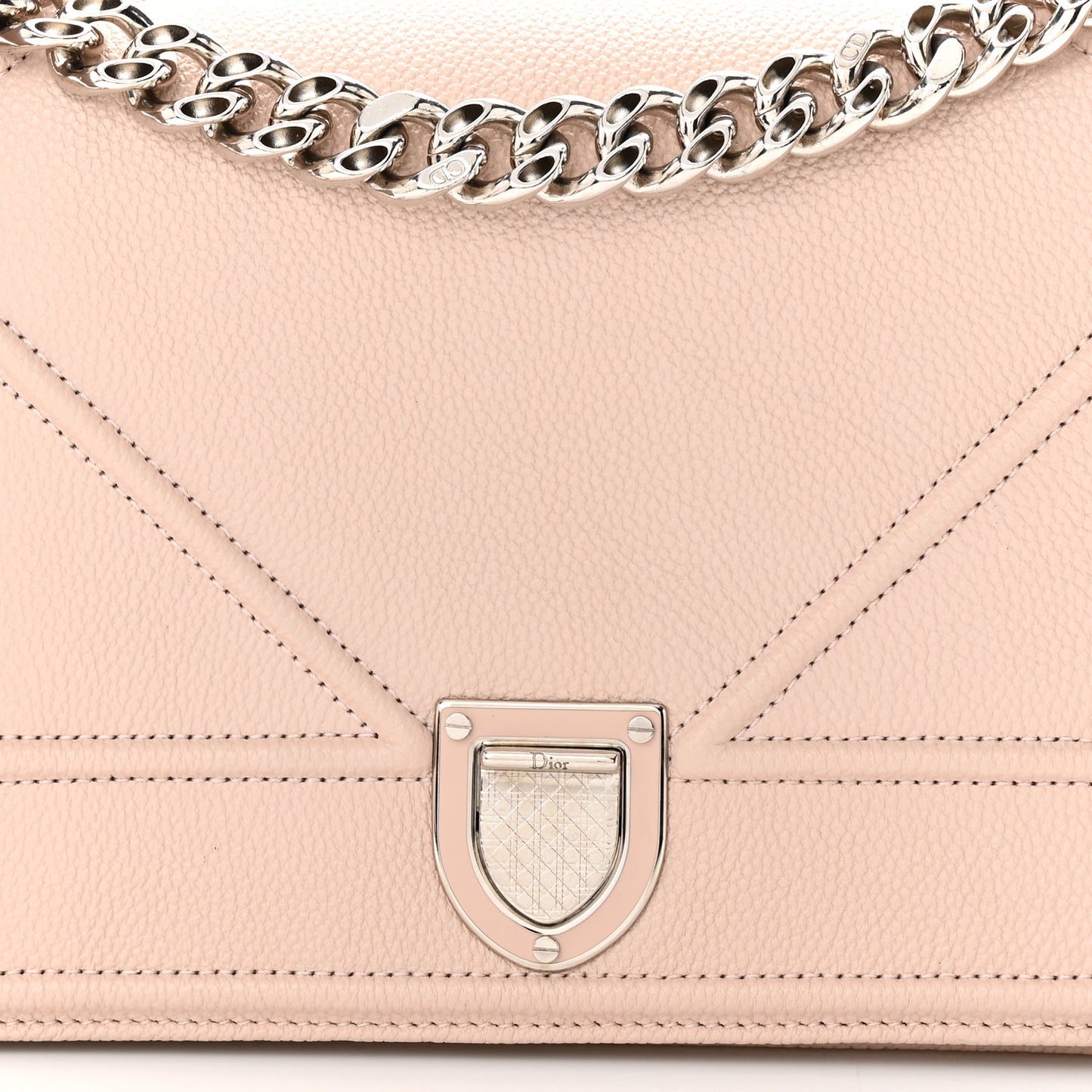 Grained Calfskin Small Diorama Flap Bag Rose Poudre