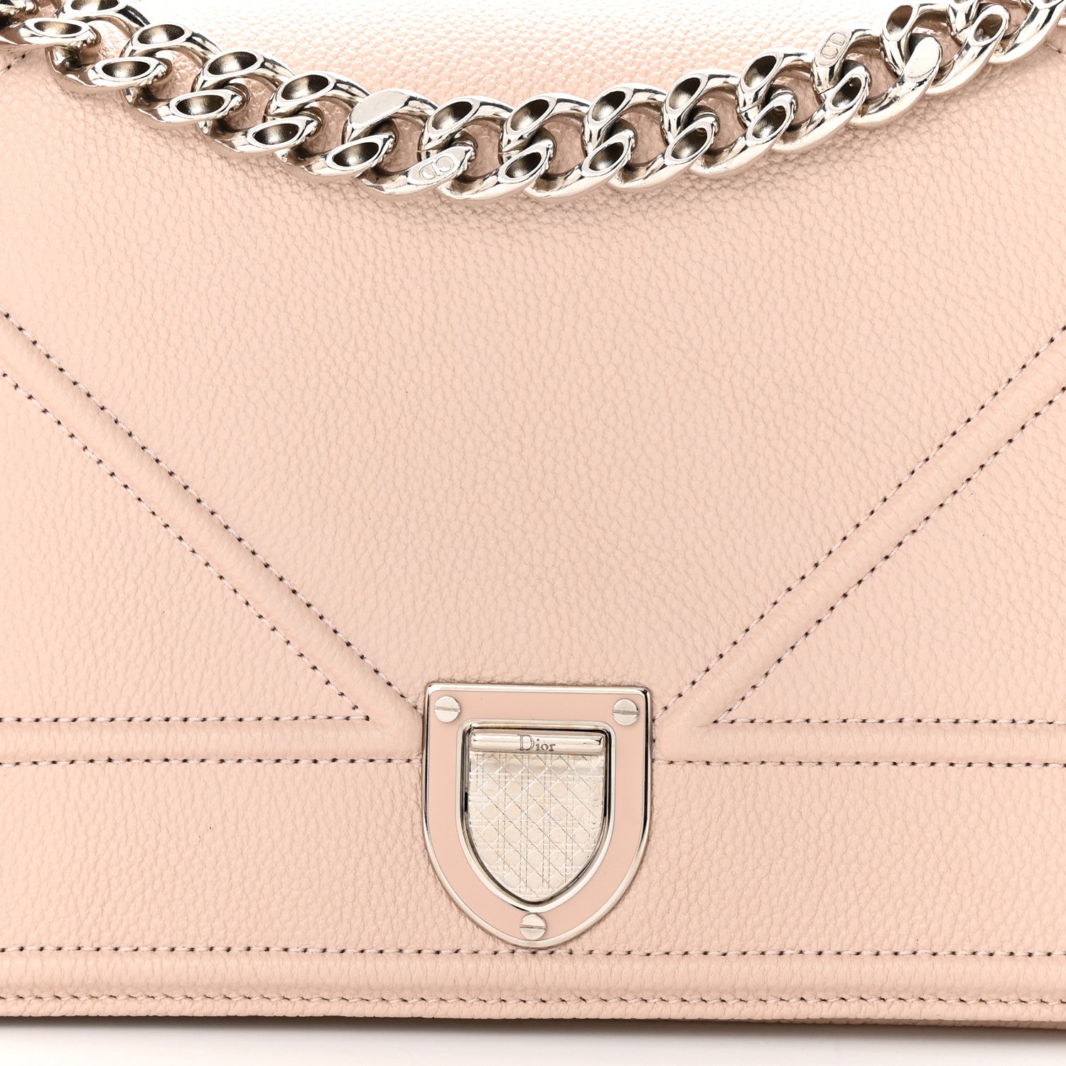 Christian Dior Grained Calfskin Small Diorama Flap Bag Rose Poudre 9 of 14