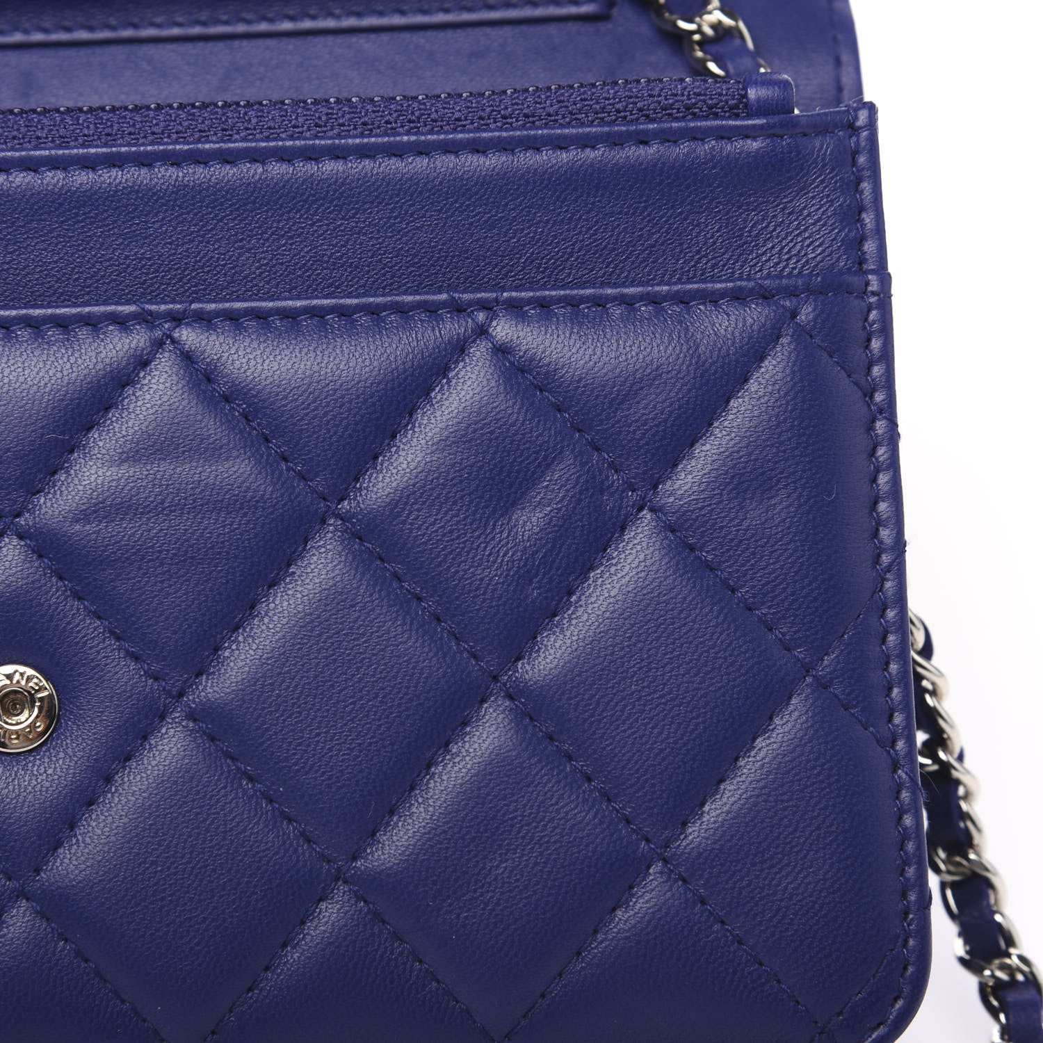 Chanel Lambskin Quilted Wallet On Chain WOC Purple 8 of 12