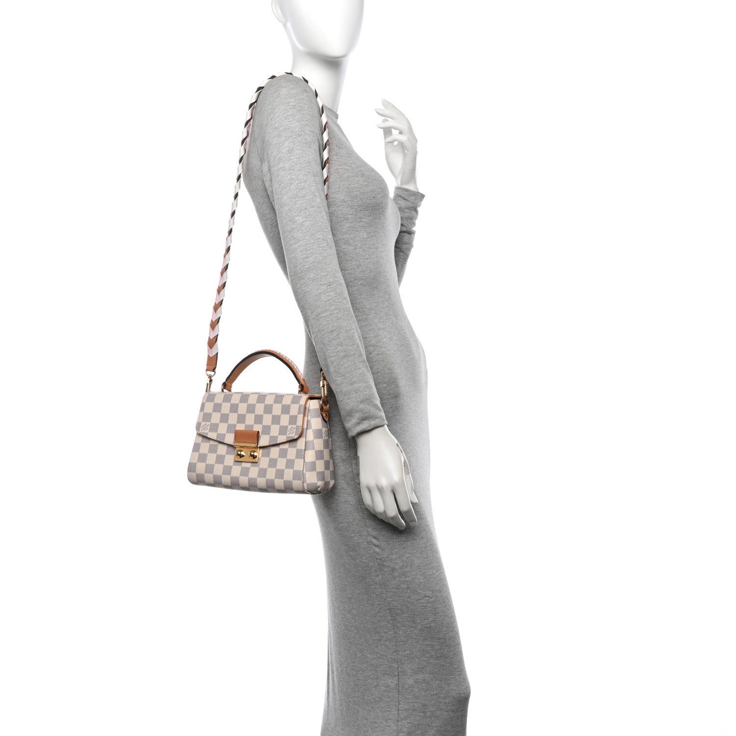 Louis Vuitton Damier Azur Braided Croisette Rose 2 of 9