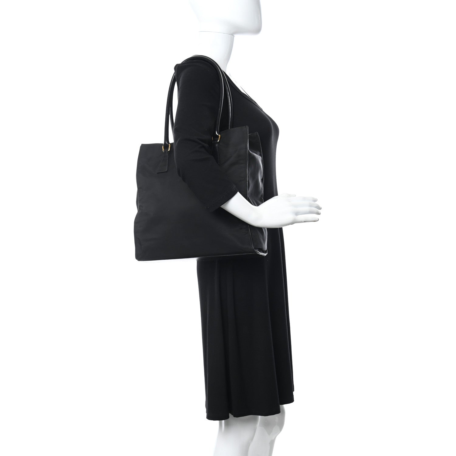 Prada Tessuto Nylon Tote Black 3 of 5